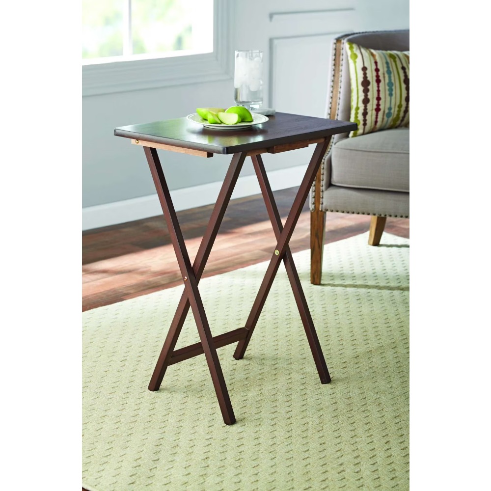 Inversion Table Fold - Rubberwood Folding TV Tray Table with