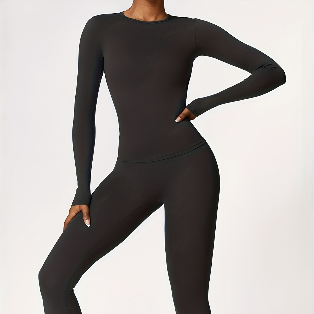 Pilates & Yoga Vertebrasana - Tight-fitting yoga suit slim long-sleeved outdoor