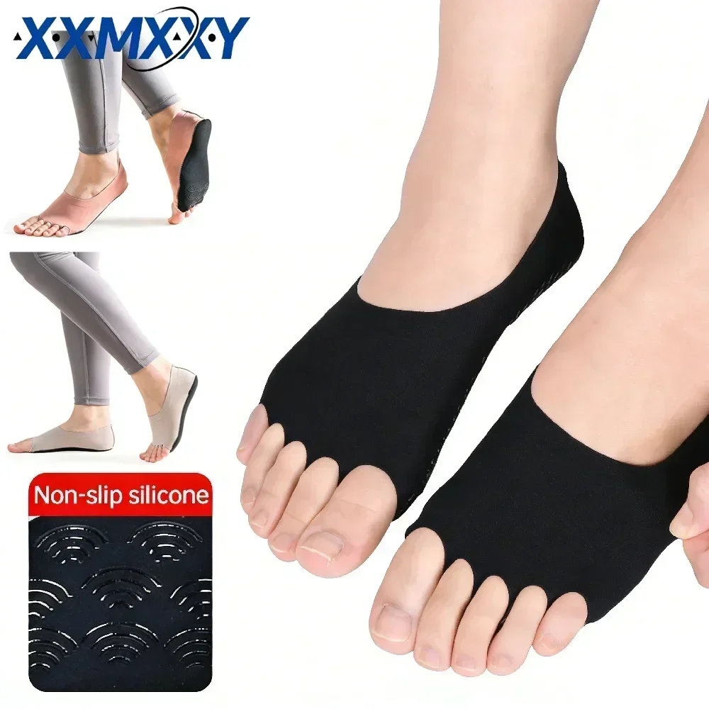 Pilates Yoga Wear - 1Pair Toeless Yoga Pilates Socks, Non