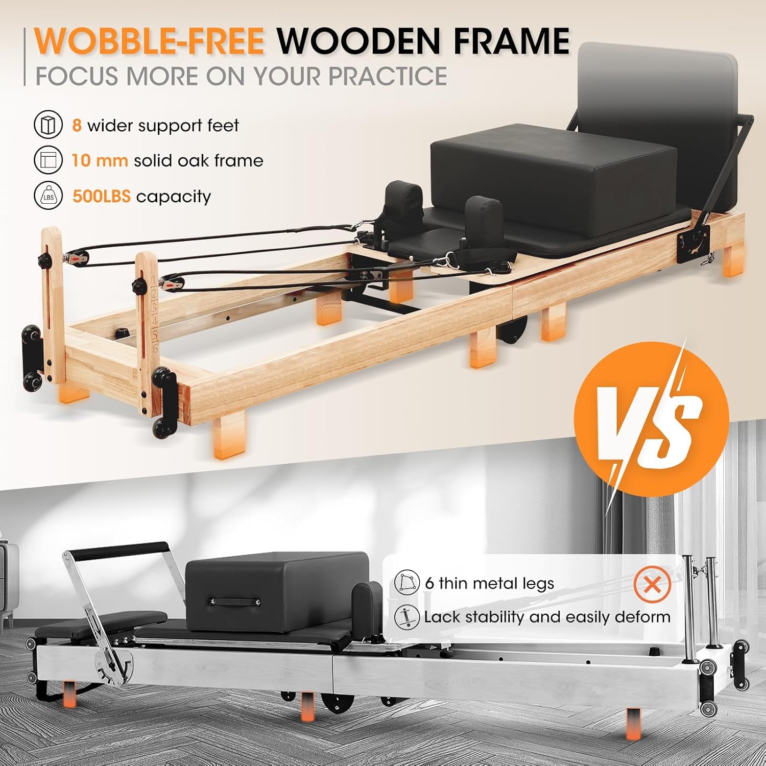 Wooden Pilates Reformer Machin - đánh giá và giá Pilates Reformer Spring