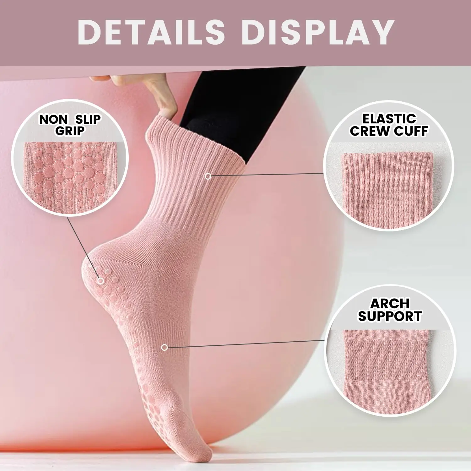 4 pairs of women's yoga socks, - đánh giá và giá Pilates & Yoga Vertebrasana